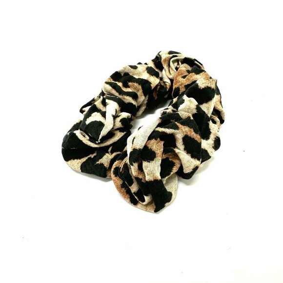 DOLCE&GABBANA Leopard Hair rubber Scrunchie Nylon Brown Unused